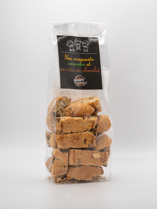 Croquants amandes et pépites de chocolat Enfants Des Volcans