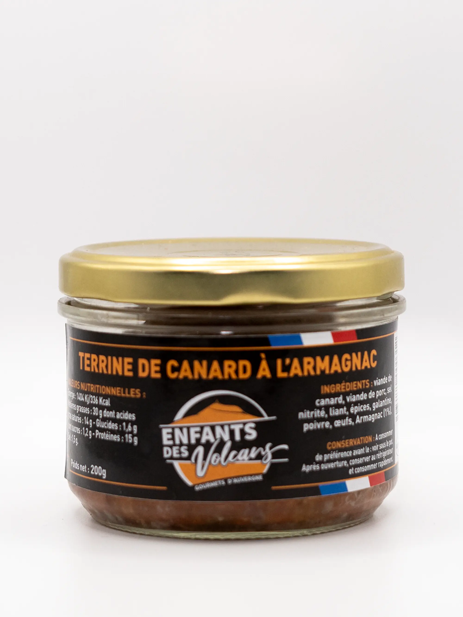 Terrine de canard à l'armagnac Enfants Des Volcans