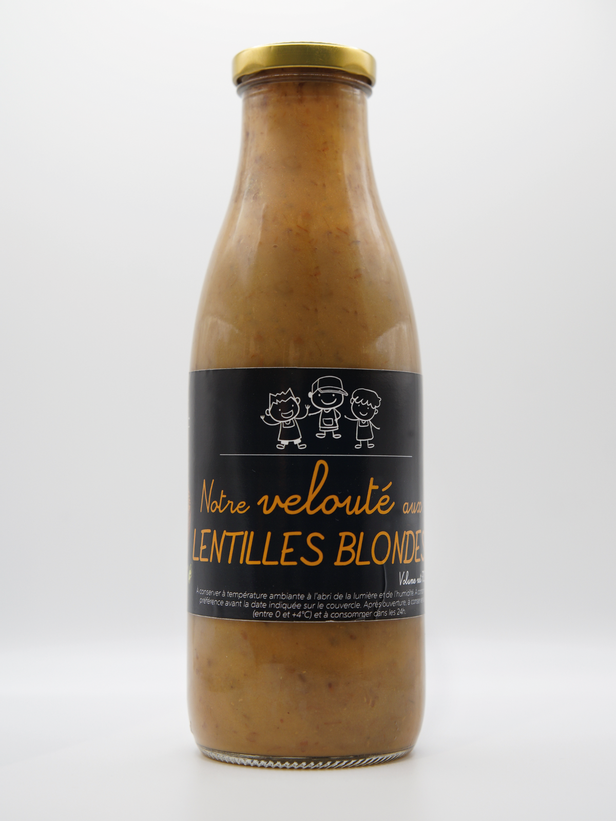 Nos 4 veloutés artisanaux : lentille blonde, potiron, châtaigne et cèpes