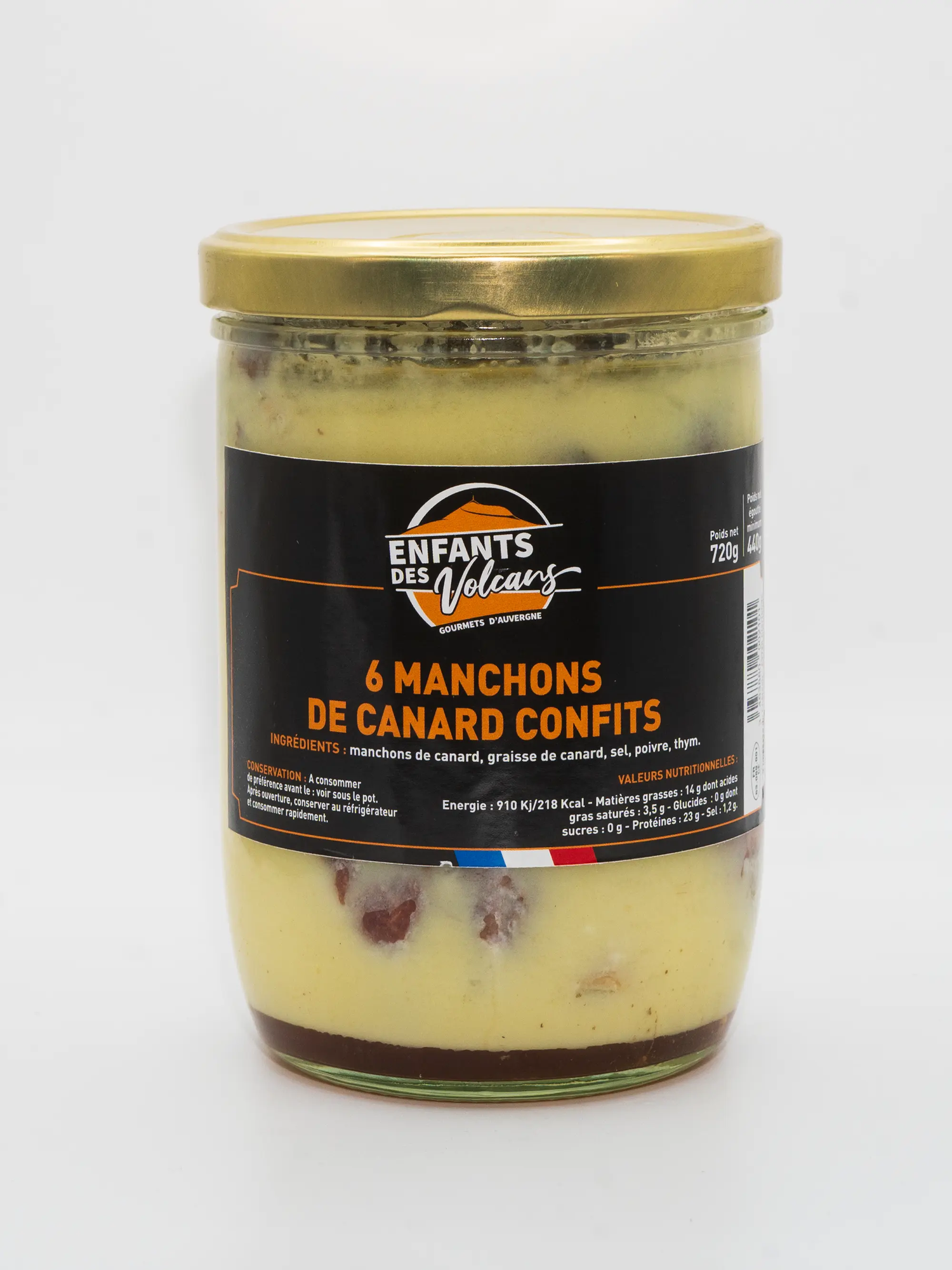 Manchon de canard confits x6 Enfants Des Volcans